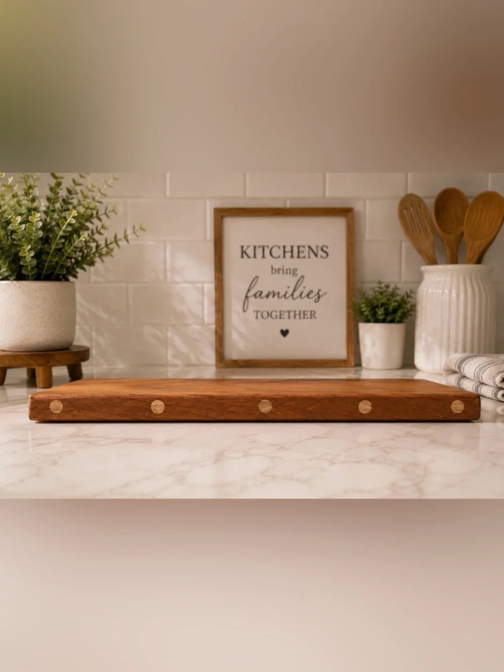 Handmade Rustic Wood Cutting Board - Brown